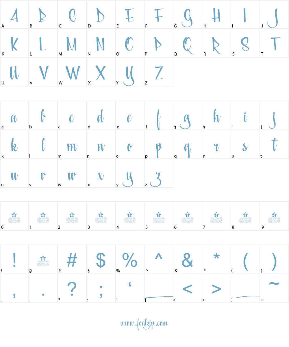 Saturday Nights Personal Use Font Character